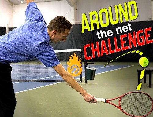Hitting AROUND the Net (tennis trick shot challenge)